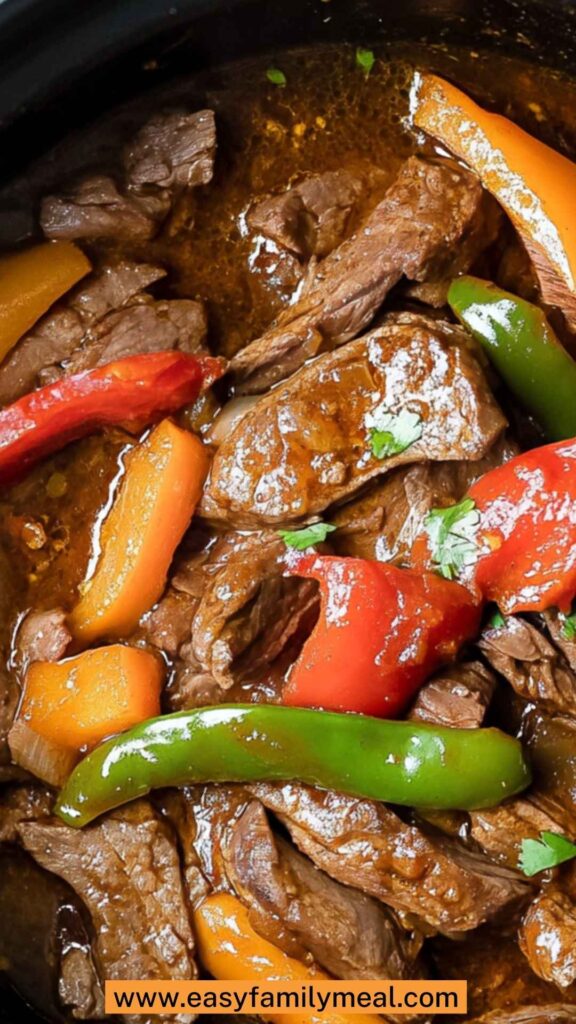 Slow Cooker Pepper Steak Copycat Recipe