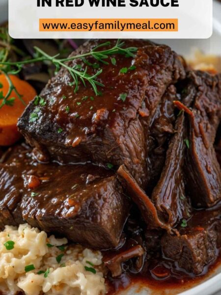 Braised Beef Short Ribs In Red Wine Sauce