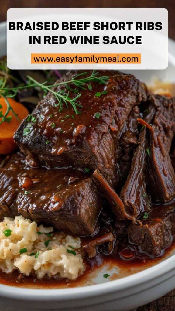 Braised Beef Short Ribs In Red Wine Sauce