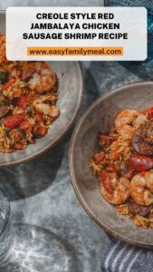 Creole Style Red Jambalaya Chicken Sausage Shrimp Recipe