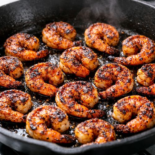 Step 4: Cook the Shrimp Until Blackened and Pink
