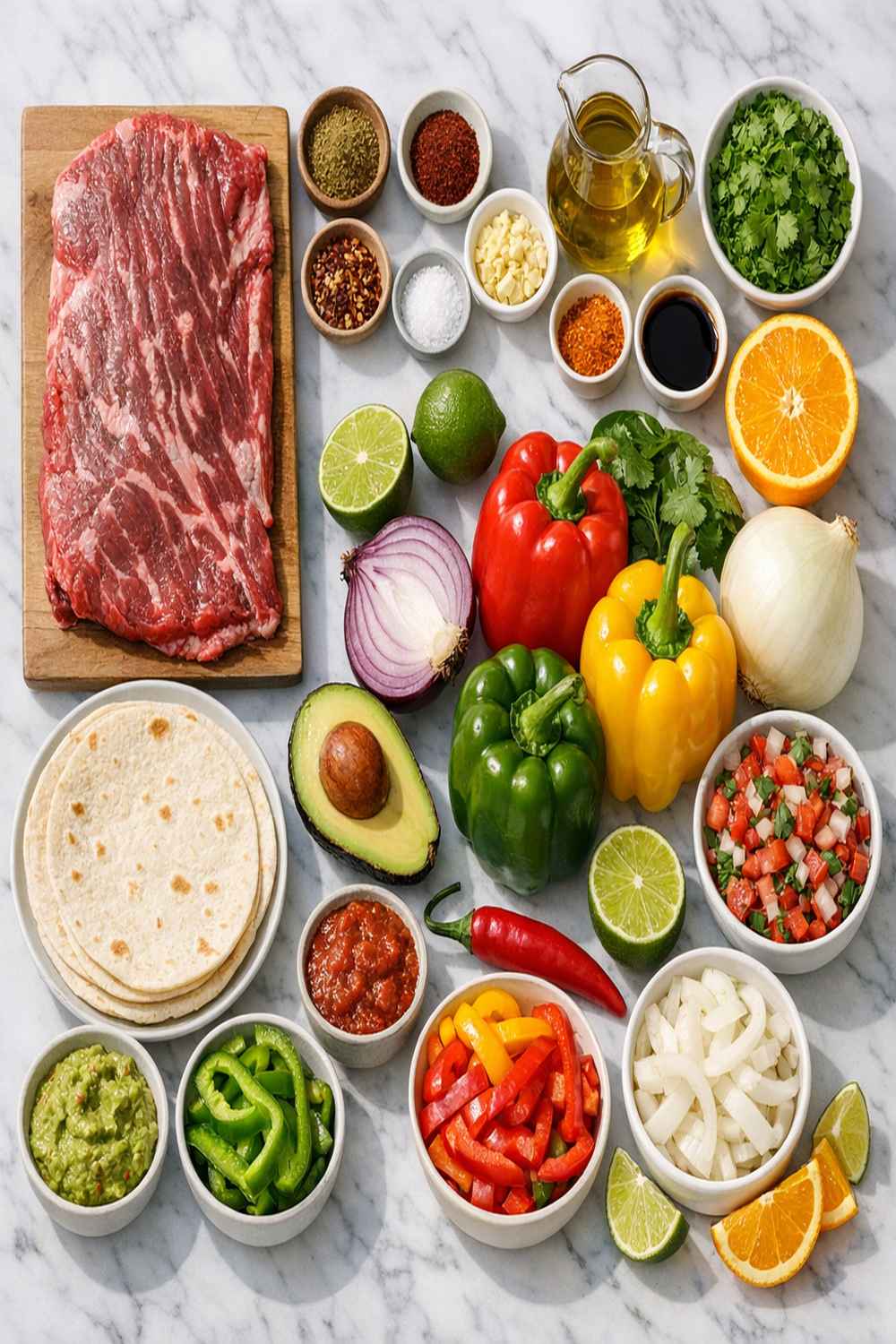 Carne Asada Fajitas Recipe ingredients