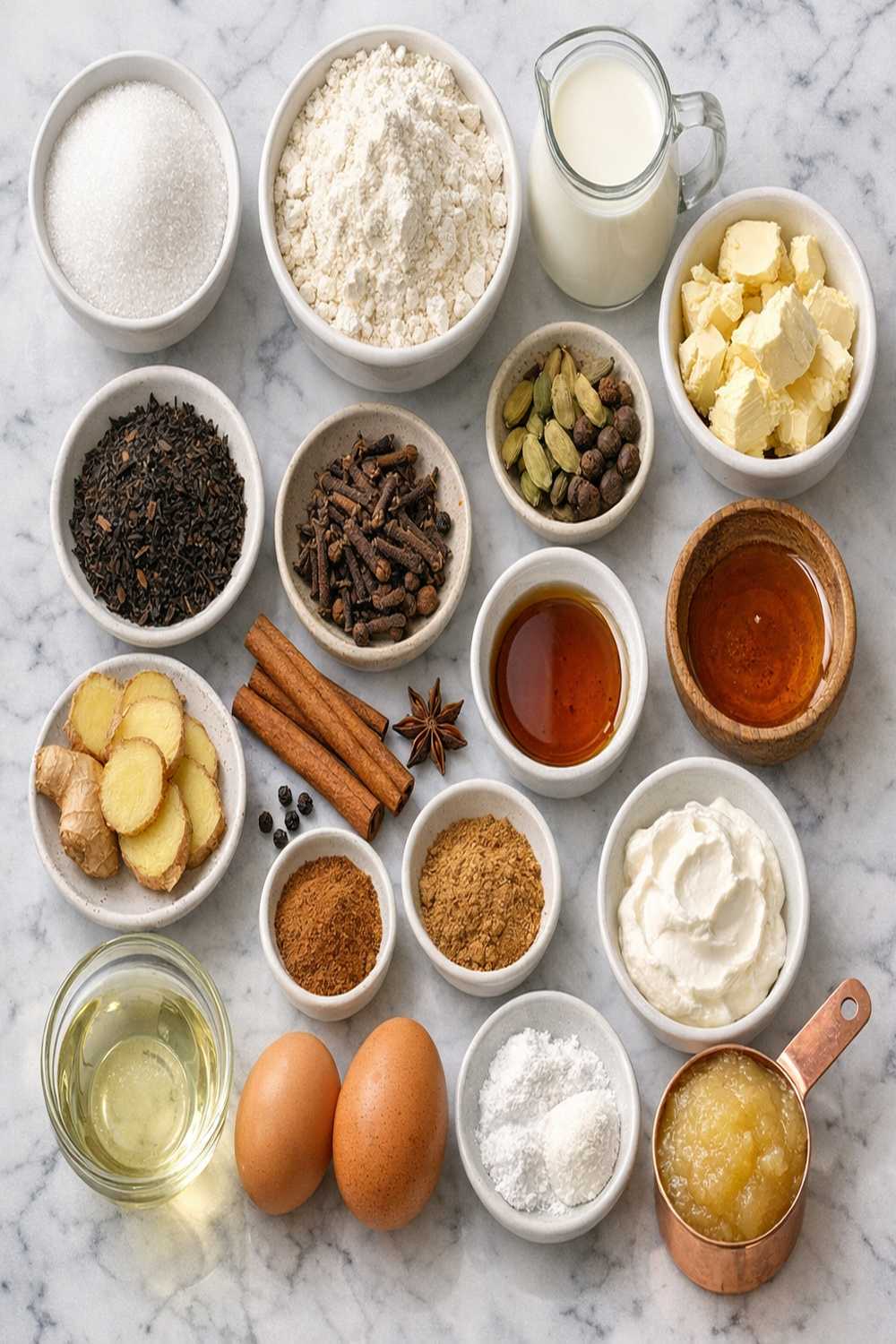 Chai Cupcakes Recipe ingredients
