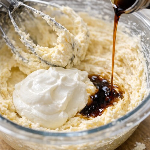 Step 7: Mix in Sour Cream and Vanilla