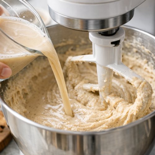 Step 9: Add Your Chai-Infused Milk (Final Step Before Baking)
