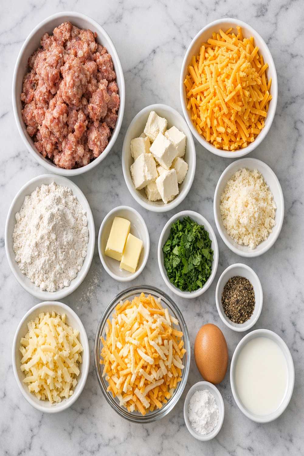 Cheesy Sausage Balls Recipe ingredients