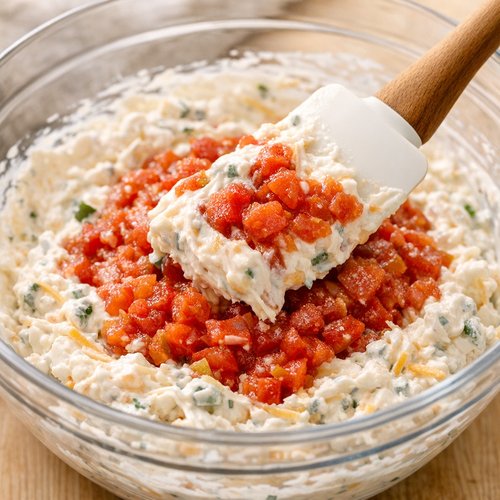 Step 4: Fold in the Rotel Tomatoes