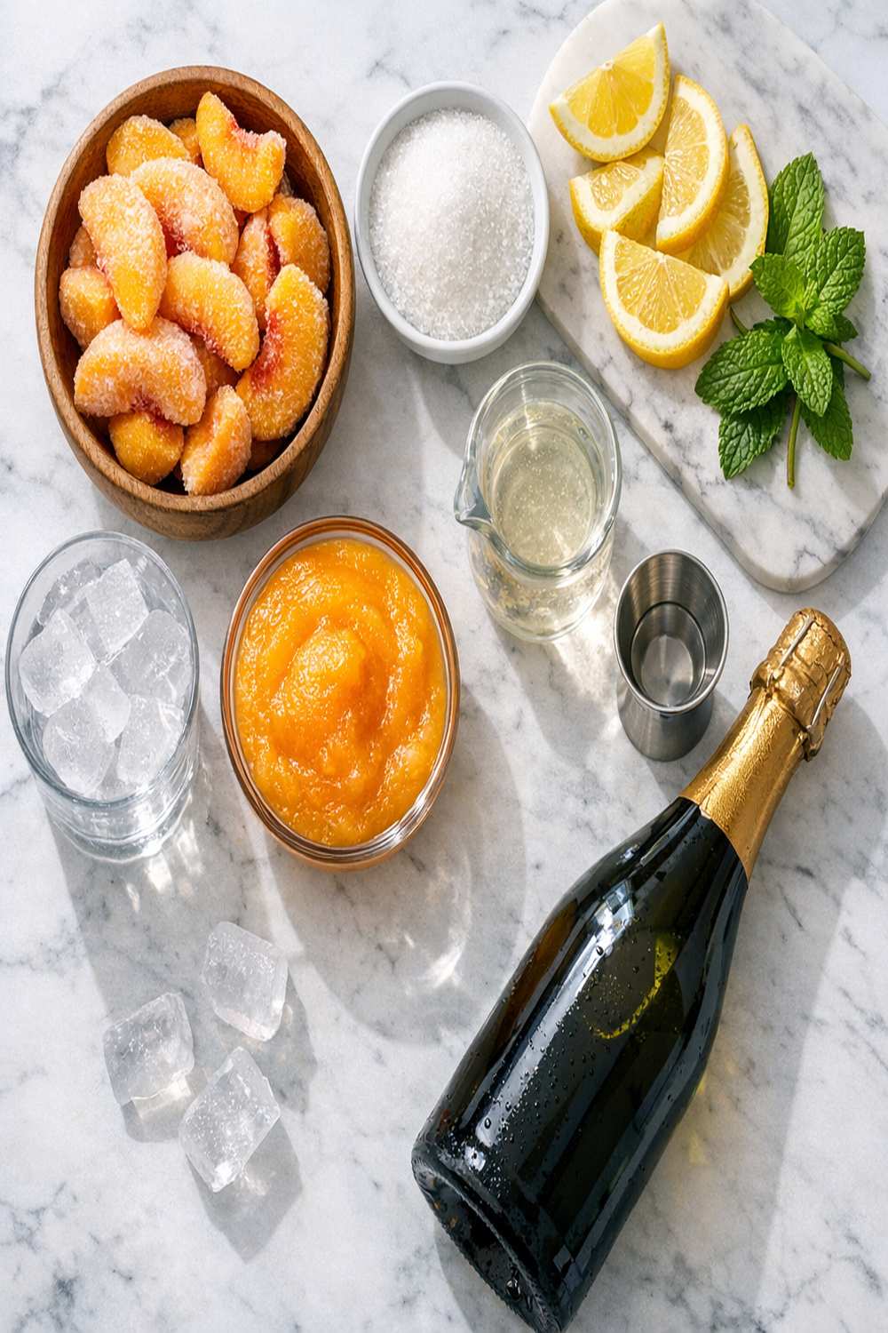 Frozen Bellini Recipe ingredients