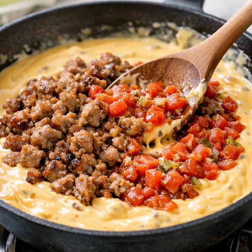 Step 5: Return the Sausage and Add the Ro-Tel