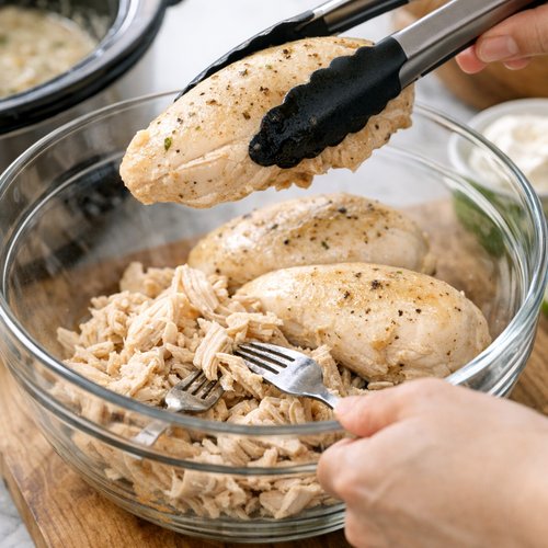Step 4: Shred the Chicken and Make It Creamy