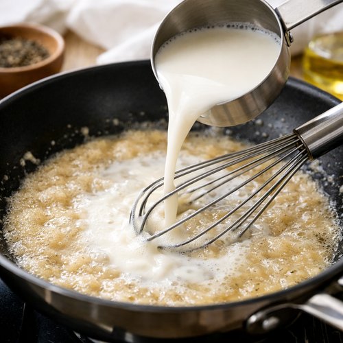 Step 4: Begin Adding Milk Slowly While Whisking