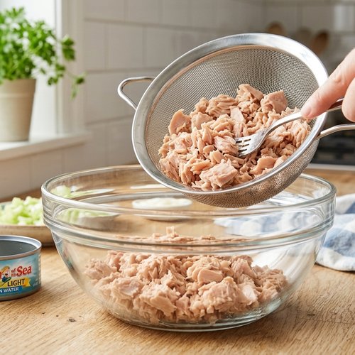 Step 2: Drain and Flake Your Tuna